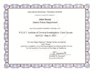 Criminal Investigator Core Course Certificate