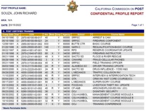 Peace Officer Standards and Training certifications